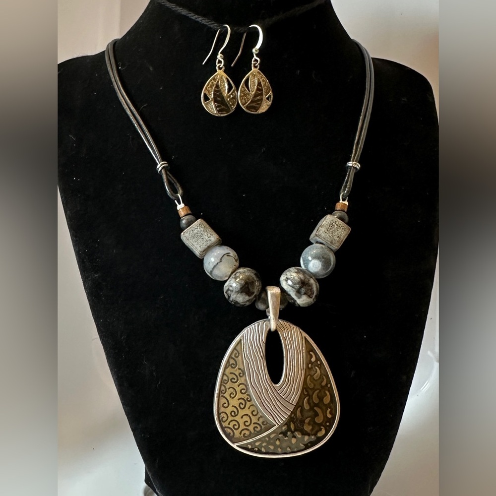 18” Corded Necklace with Matching Earrings- Christopher & Banks